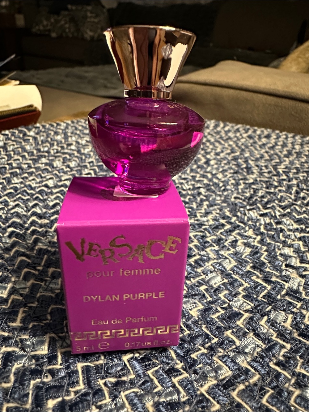 Versace Purple Dylan Pour Femme Mini with Gold Lettering